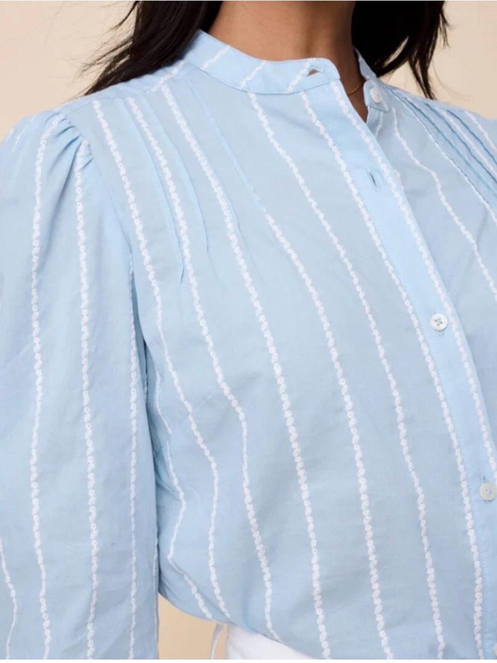 UNTUCKit Light Blue & White Striped Button-Front Shirt